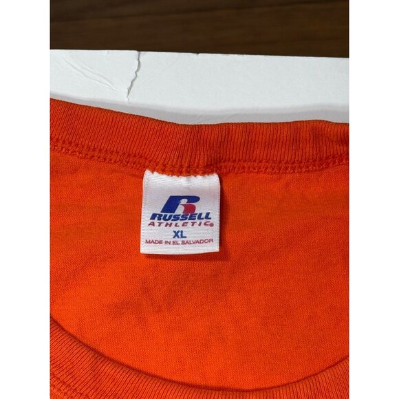 Illinois Fighting Illini Russell Athletic T-Shirt XL Orange 100% Cotton - Picture 3 of 8
